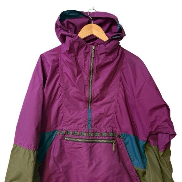Vintage LL Bean Anorak Aztec Pattern Pullover Parka Southwestern Print Unisex XL - Picture 5 of 12